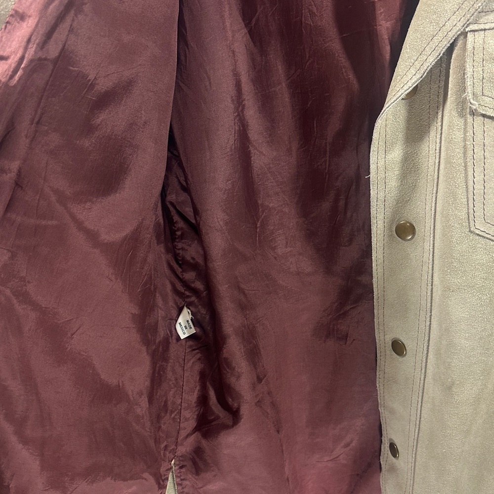 Men's Tan Leather Suede Shirt Jacket 42 Reg The Leather Shop Sears - Picture 7 of 14